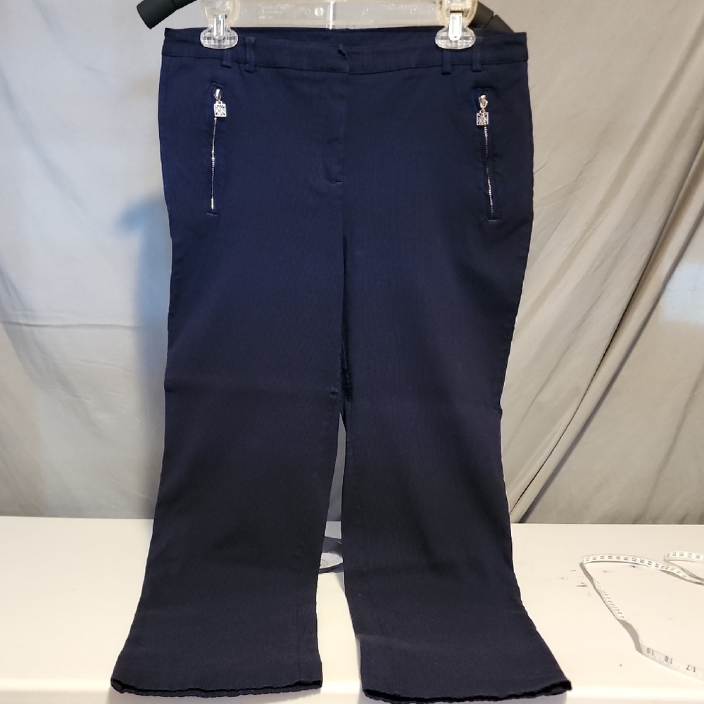 Anne Klein Blue Flare Pants with Tailored Sophistication